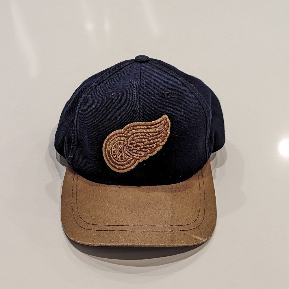 American Needle DETROIT RED WINGS NHL Faux Leather Strapback Hat Cap